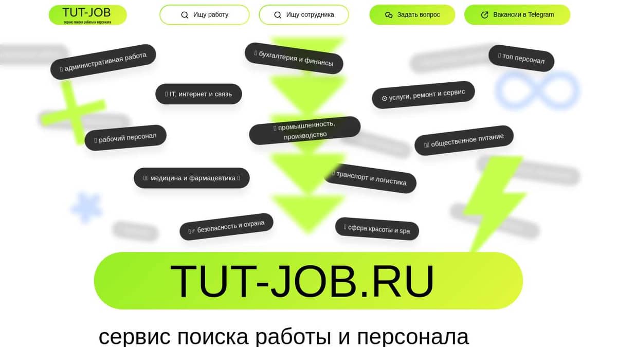 TUTJOB.RU – сервис поиска работы и персонала!